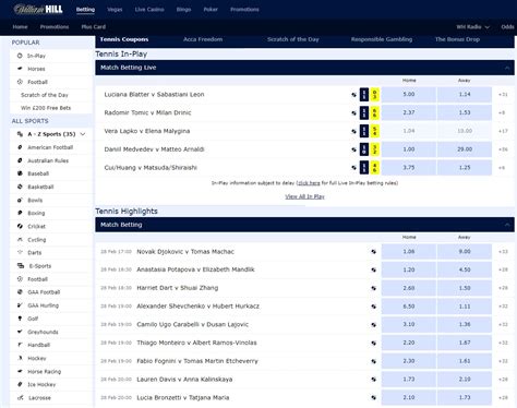 william hill tennis betting|William Hill Tennis Betting Odds & Lines .